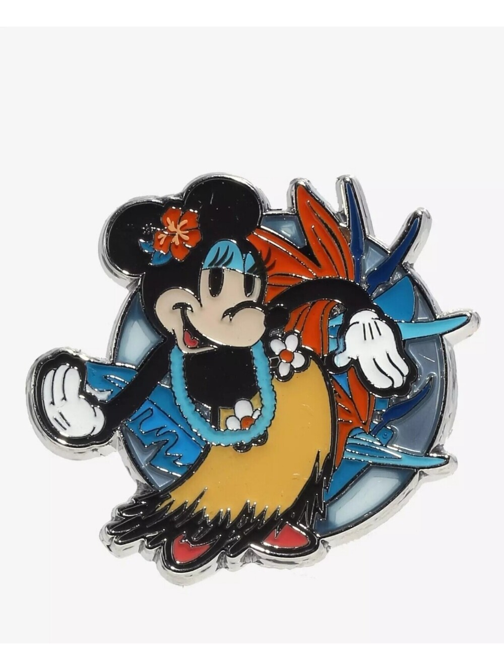 Loungefly Disney Minnie Mouse Floral Hula Stained Glass Enamel Pin